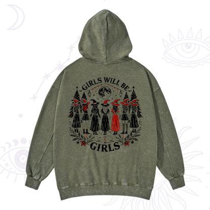 Purplehecate Christmas Girls Will Be Girls Witch Washed Hoodie