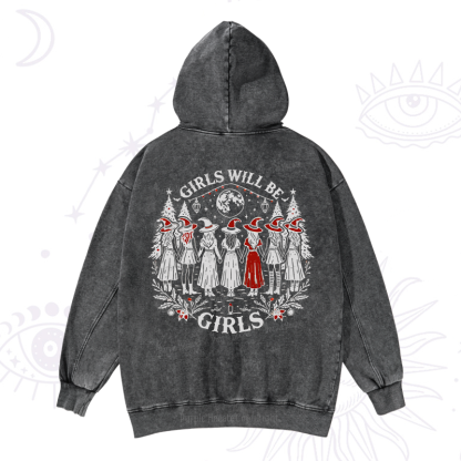 Purplehecate Christmas Girls Will Be Girls Witch Washed Hoodie