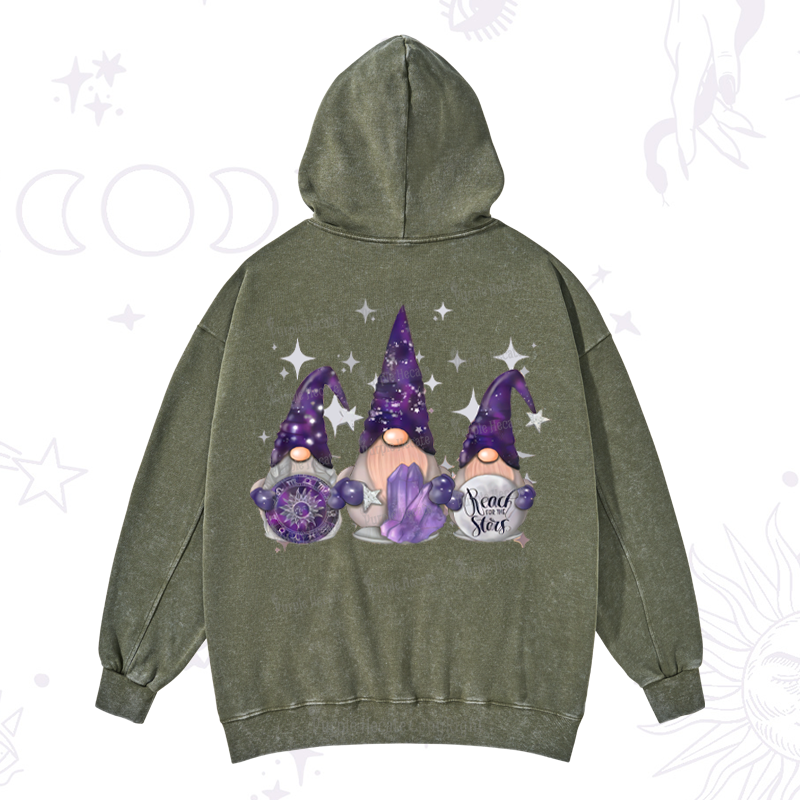 Purplehecate Christmas Cute Gnome Washed Hoodie