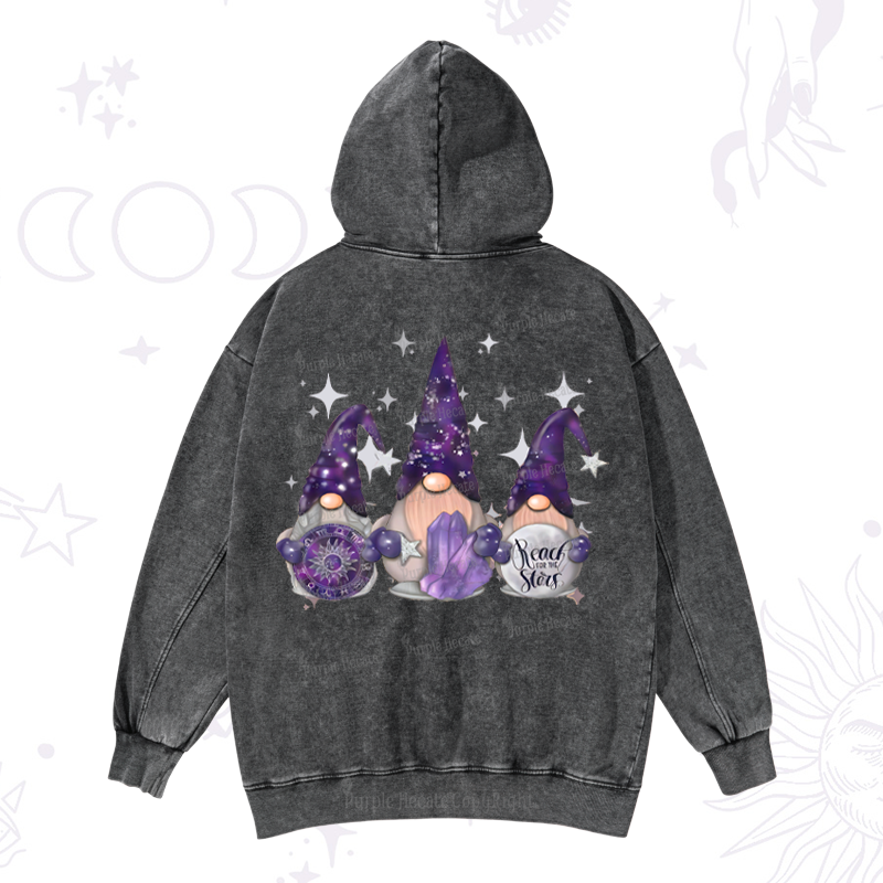 Purplehecate Christmas Cute Gnome Washed Hoodie