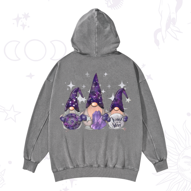 Purplehecate Christmas Cute Gnome Washed Hoodie