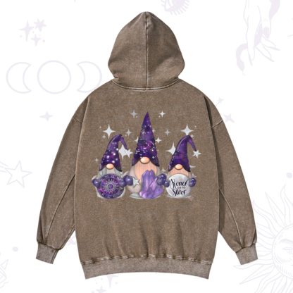 Purplehecate Christmas Cute Gnome Washed Hoodie