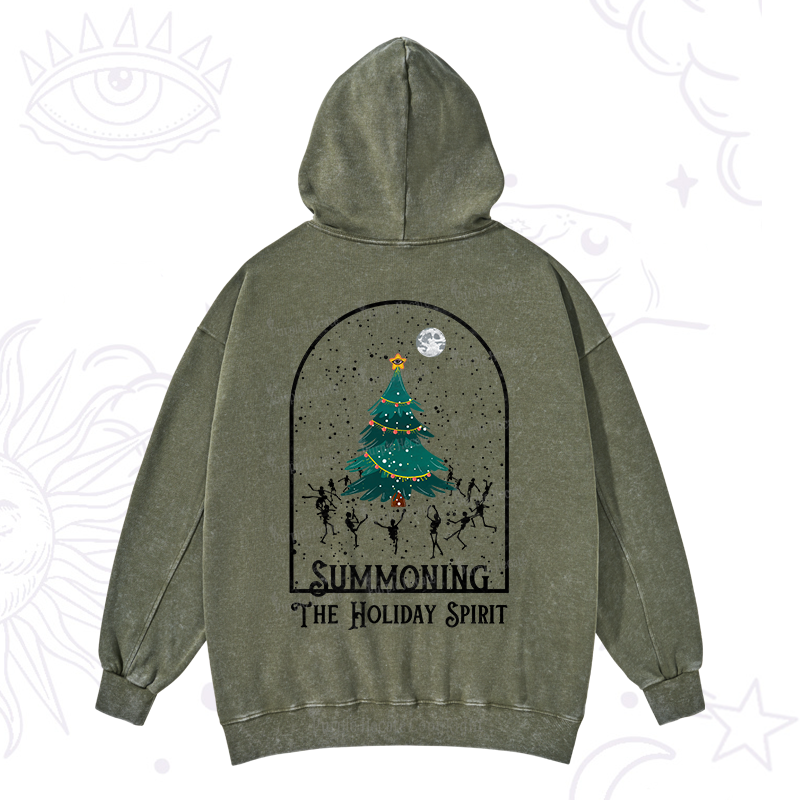 Purplehecate Christmas The Holiday Spirit Washed Hoodie