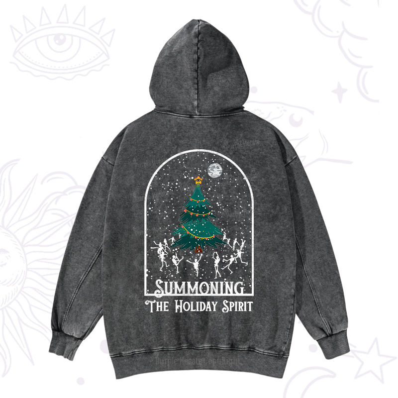 Purplehecate Christmas The Holiday Spirit Washed Hoodie