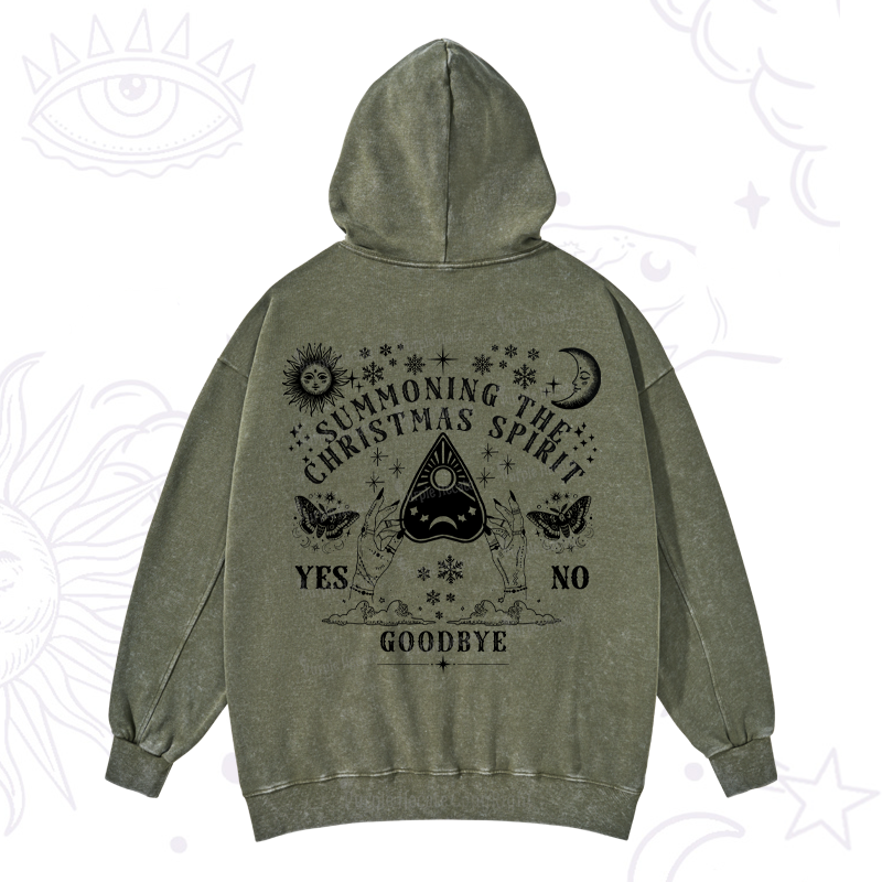 Purplehecate Christmas Mystical Talking Board Washed Hoodie