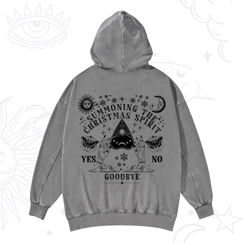 Purplehecate Christmas Mystical Talking Board Washed Hoodie