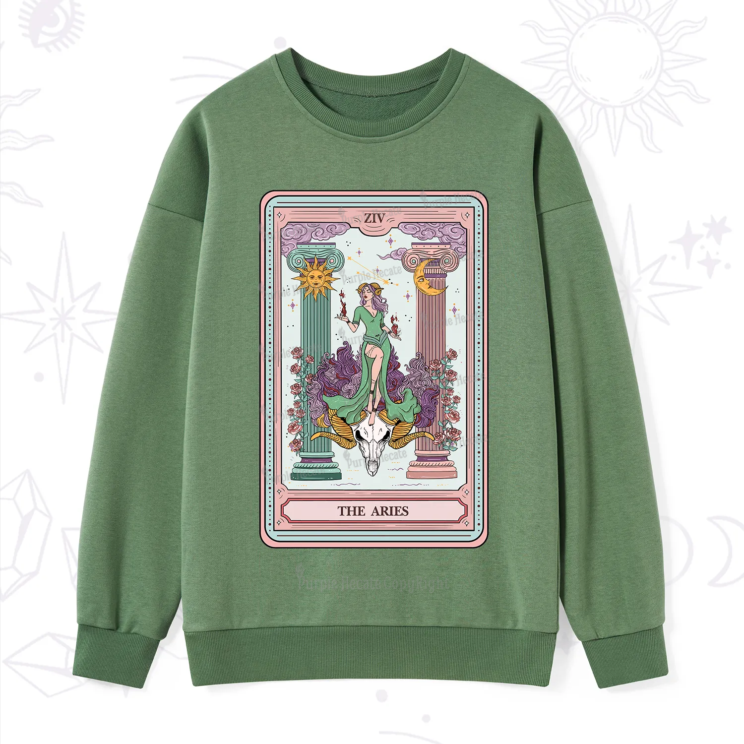 Purplehecate The Aries Goddess Tarot Sweatshirt