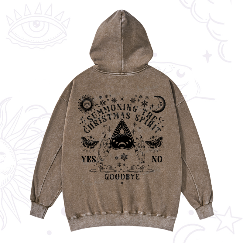 Purplehecate Christmas Mystical Talking Board Washed Hoodie