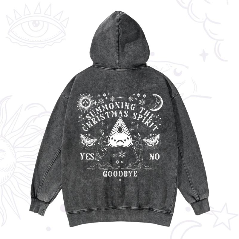 Purplehecate Christmas Mystical Talking Board Washed Hoodie