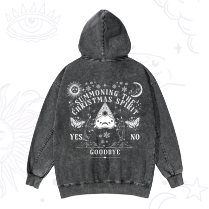 Purplehecate Christmas Mystical Talking Board Washed Hoodie