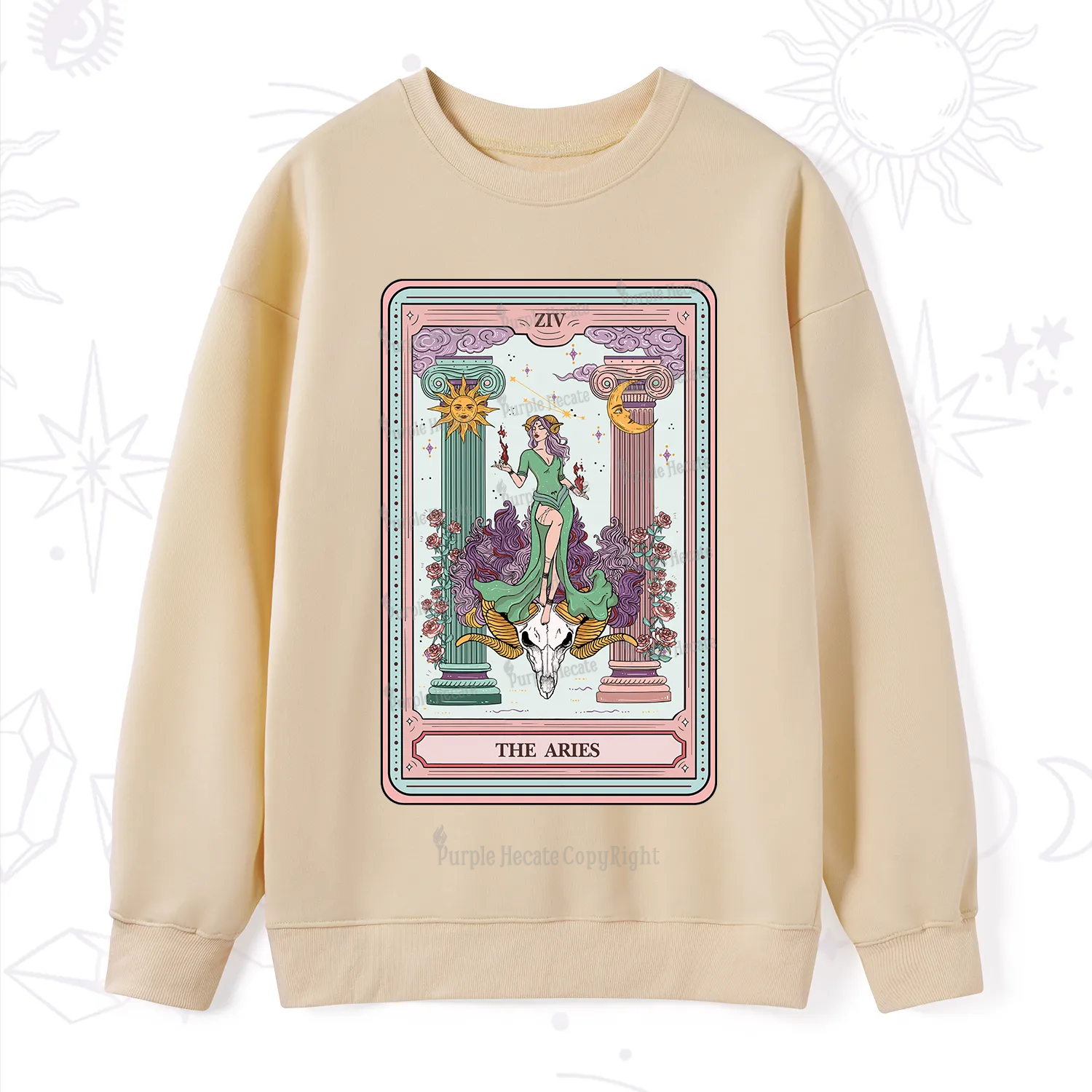 Purplehecate The Aries Goddess Tarot Sweatshirt