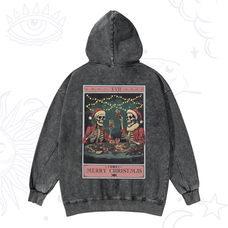 Purplehecate Christmas Dinner Tarot Washed Hoodie
