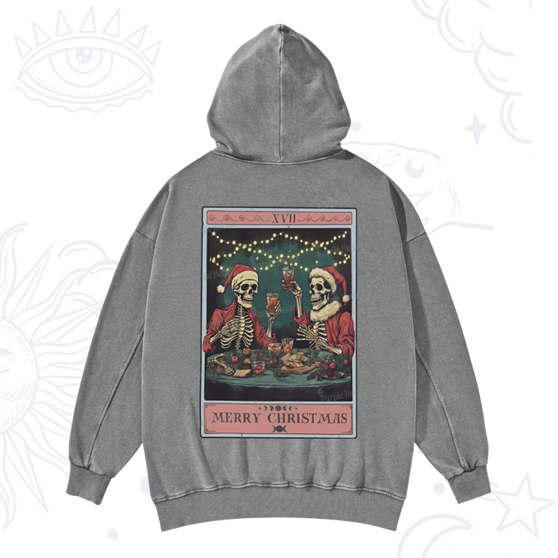 Purplehecate Christmas Dinner Tarot Washed Hoodie