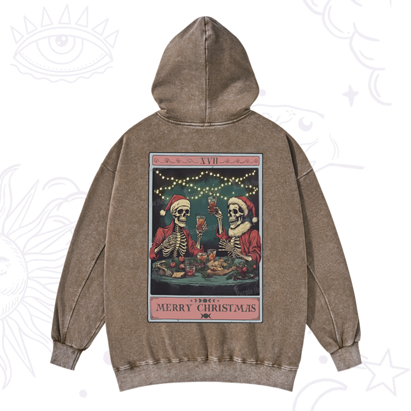 Purplehecate Christmas Dinner Tarot Washed Hoodie