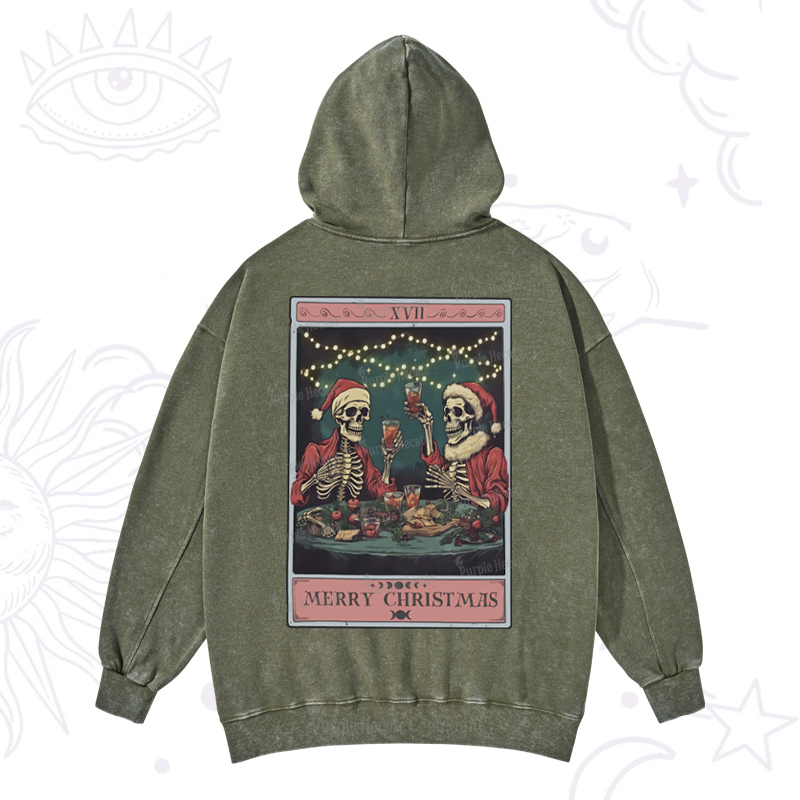 Purplehecate Christmas Dinner Tarot Washed Hoodie