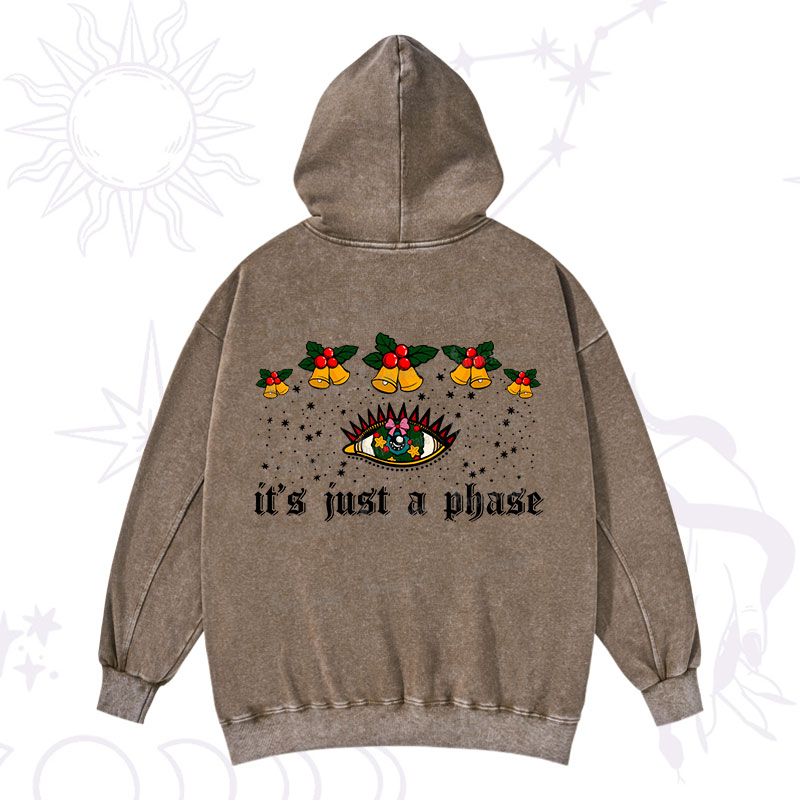 Purplehecate Christmas It's Just A Phase Washed Hoodie
