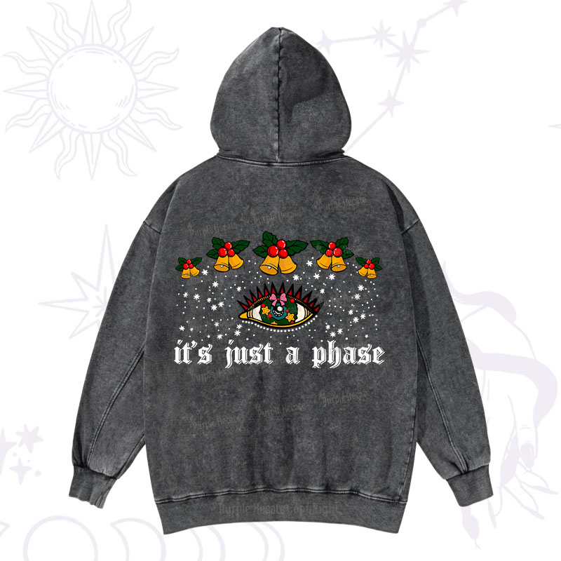Purplehecate Christmas It's Just A Phase Washed Hoodie