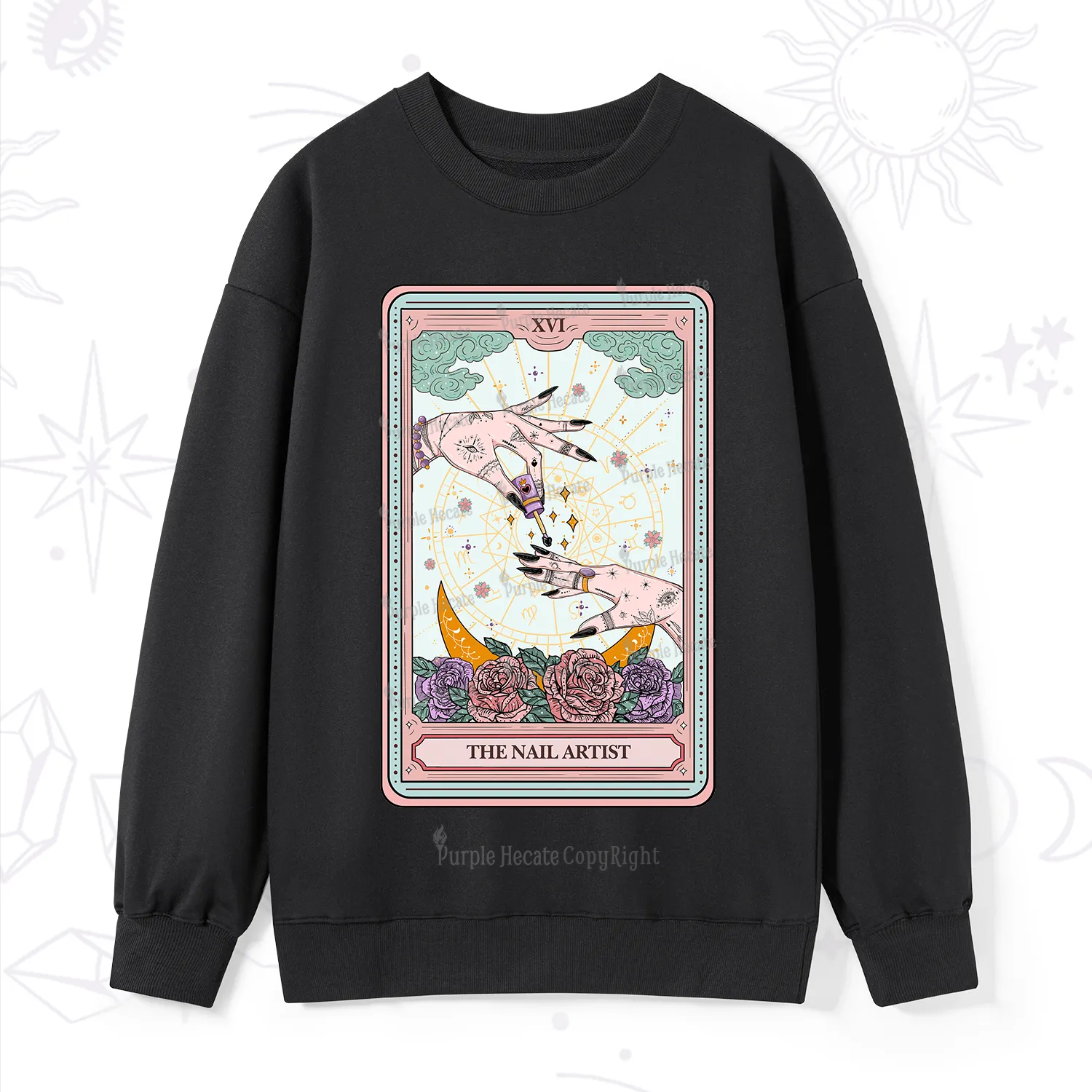 Purplehecate The Nail Artist Tarot Sweatshirt