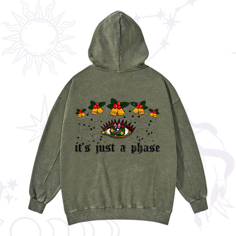 Purplehecate Christmas It's Just A Phase Washed Hoodie
