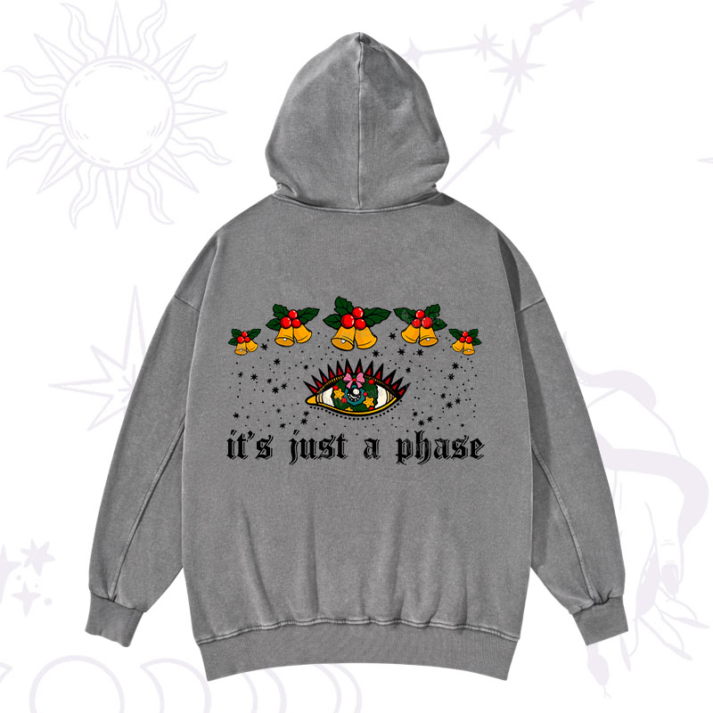 Purplehecate Christmas It's Just A Phase Washed Hoodie