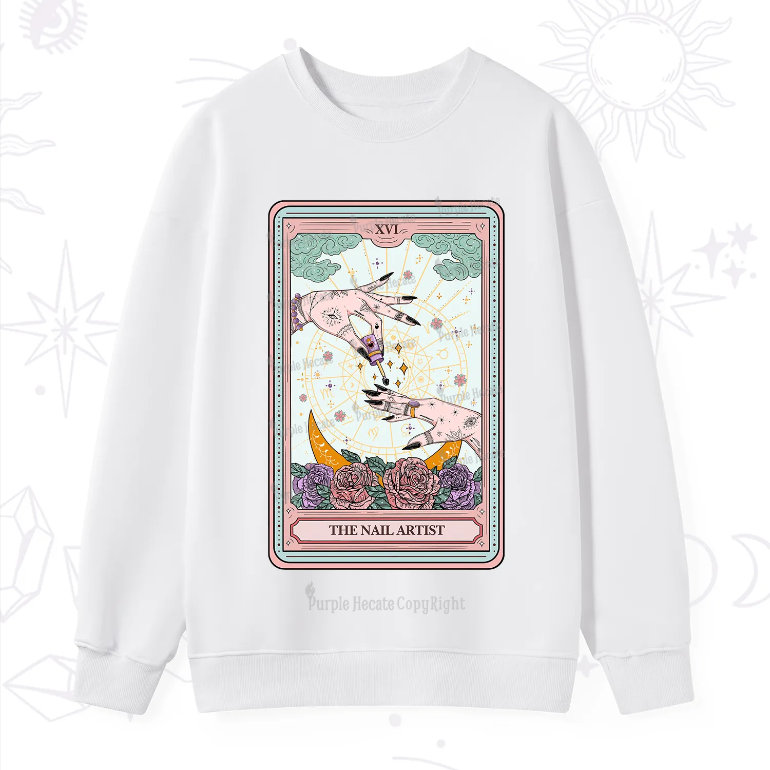 Purplehecate The Nail Artist Tarot Sweatshirt