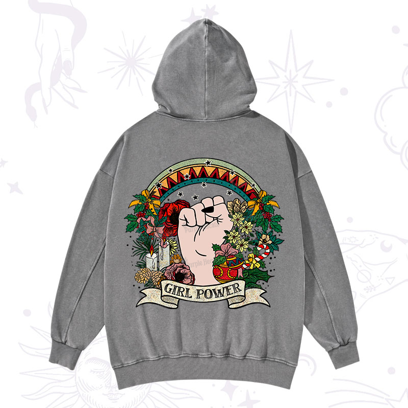 Purplehecate Christmas Girl Power Washed Hoodie