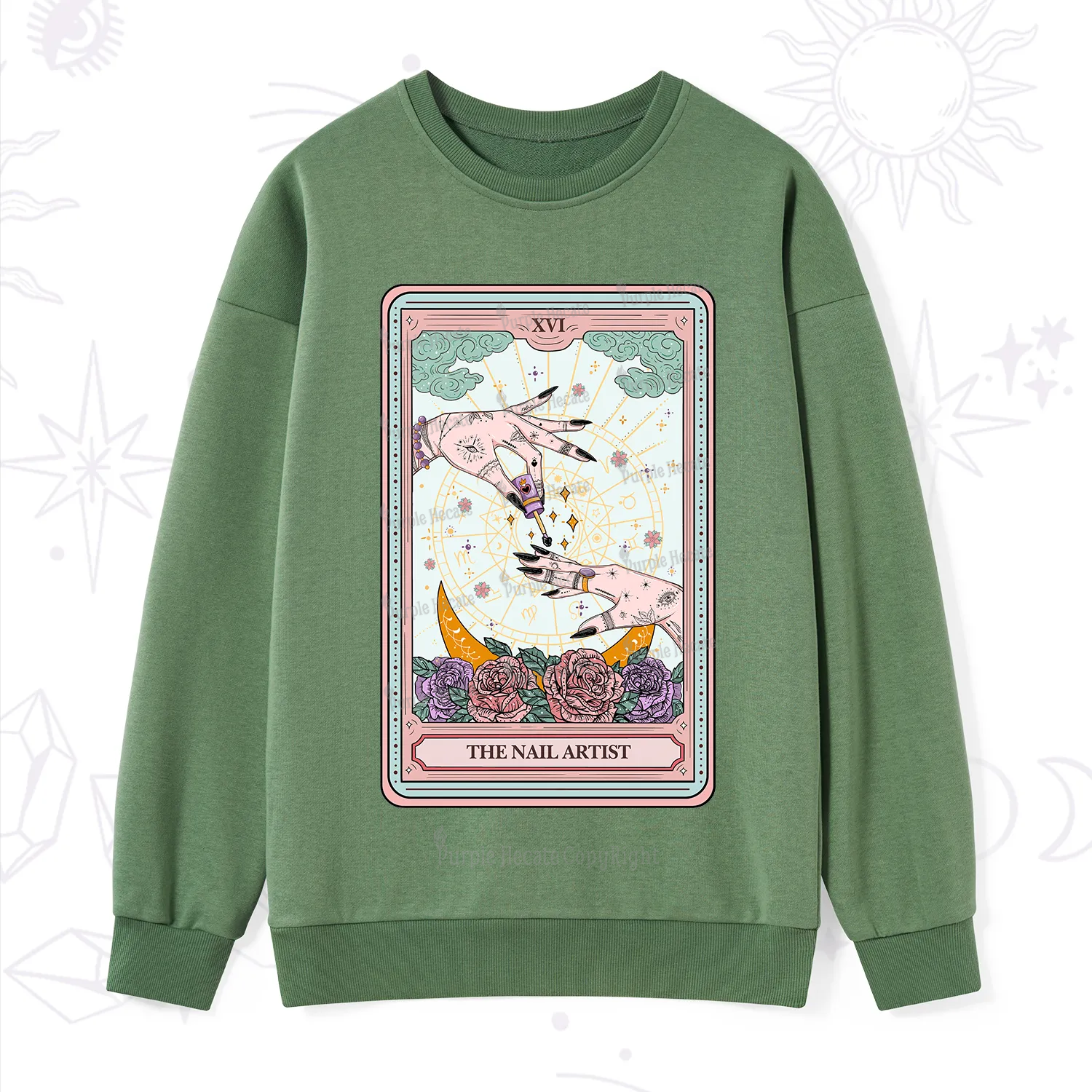 Purplehecate The Nail Artist Tarot Sweatshirt