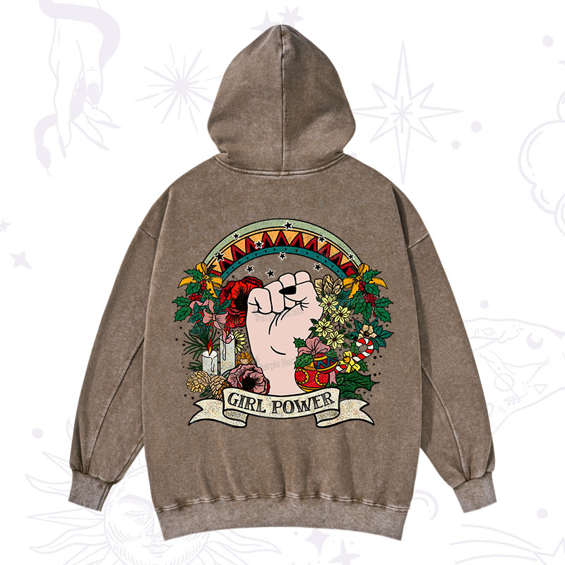Purplehecate Christmas Girl Power Washed Hoodie