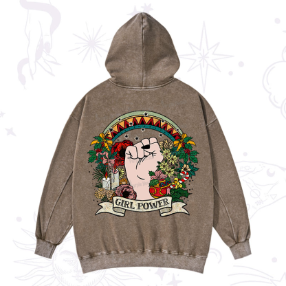 Purplehecate Christmas Girl Power Washed Hoodie