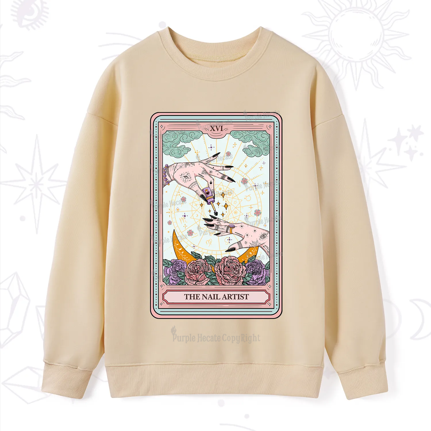Purplehecate The Nail Artist Tarot Sweatshirt