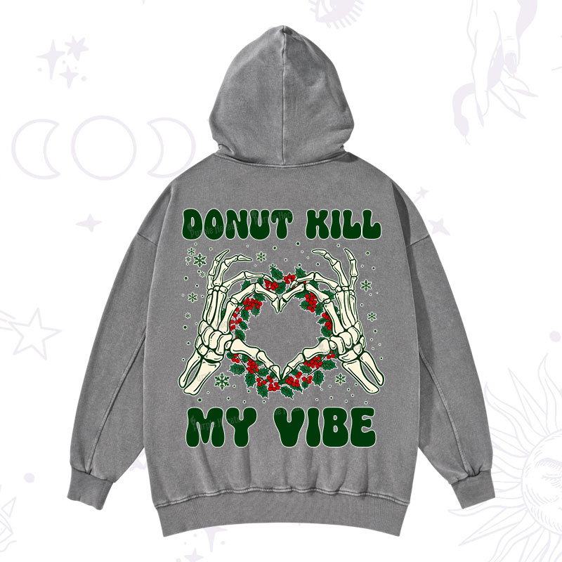 Purplehecate Christmas Donut Kill My Vibe Washed Hoodie
