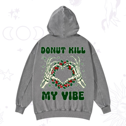 Purplehecate Christmas Donut Kill My Vibe Washed Hoodie