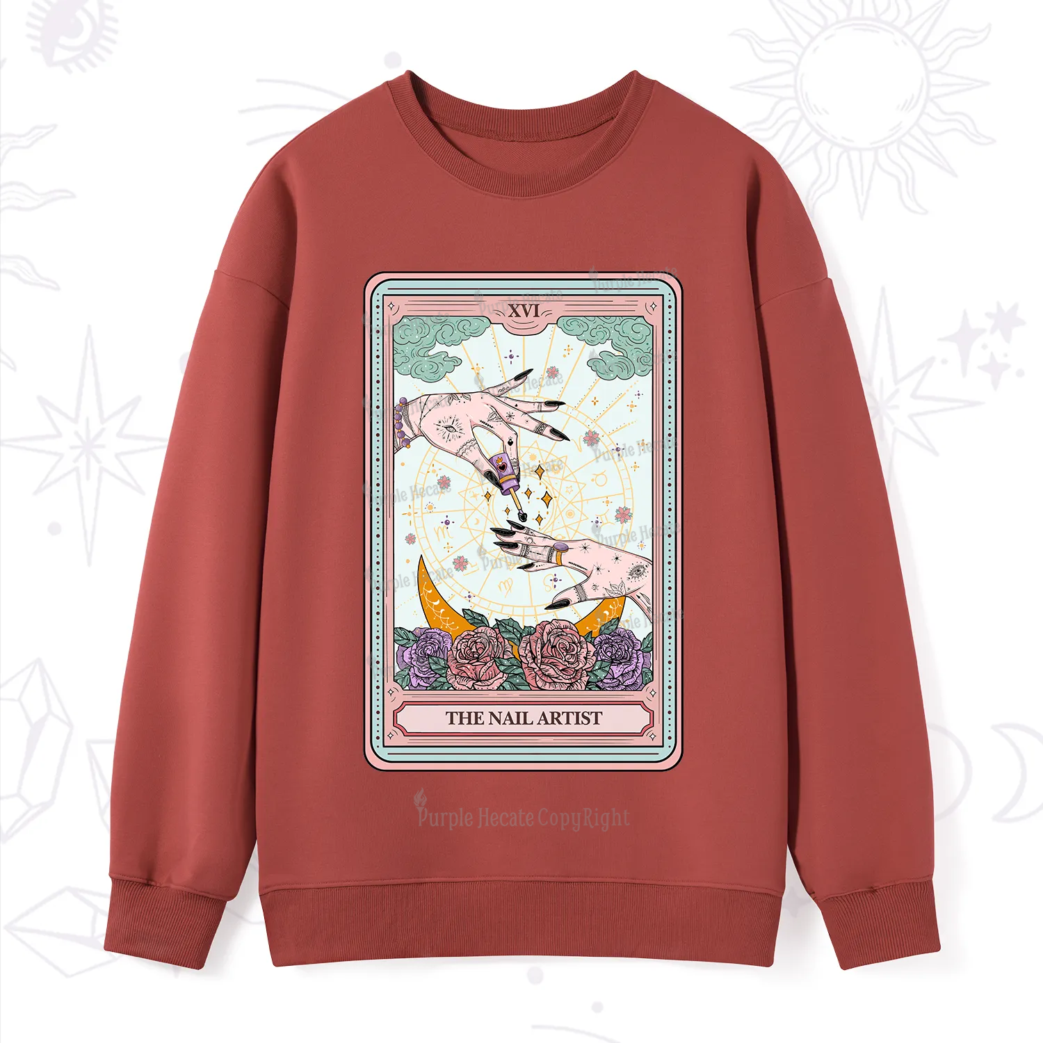 Purplehecate The Nail Artist Tarot Sweatshirt