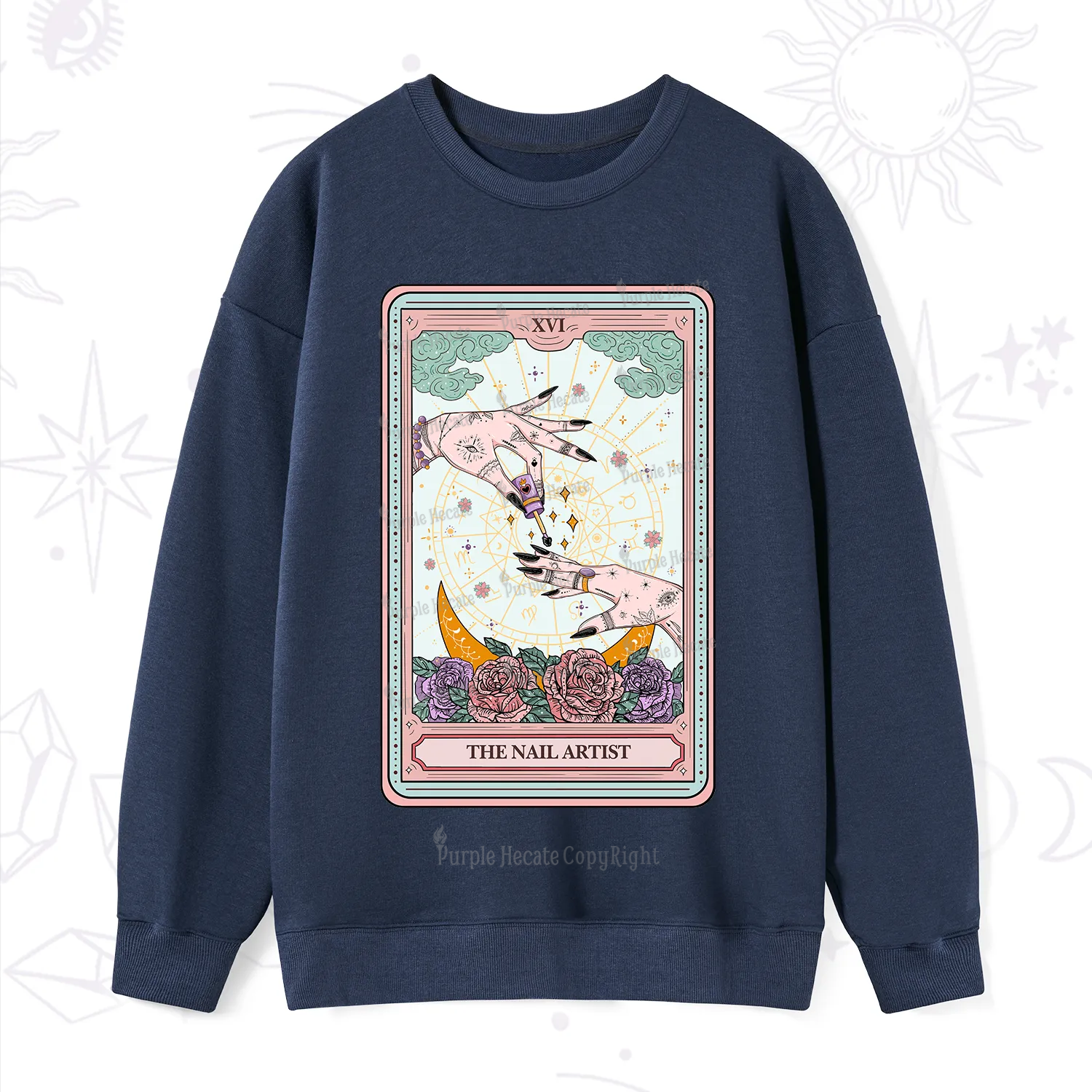 Purplehecate The Nail Artist Tarot Sweatshirt