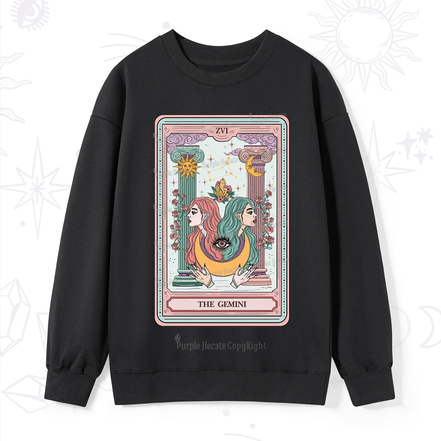 Purplehecate The Gemini Goddess Tarot Sweatshirt