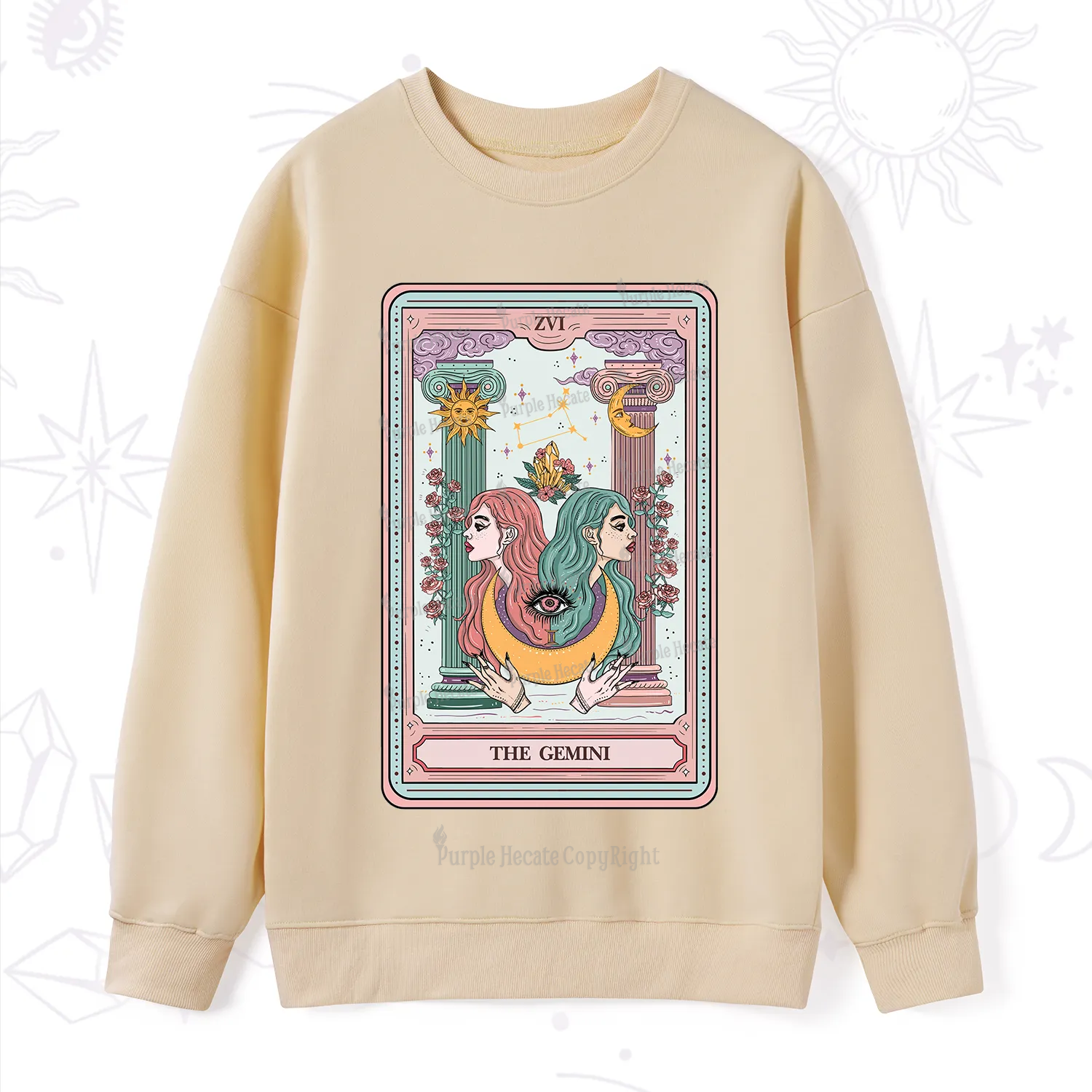 Purplehecate The Gemini Goddess Tarot Sweatshirt