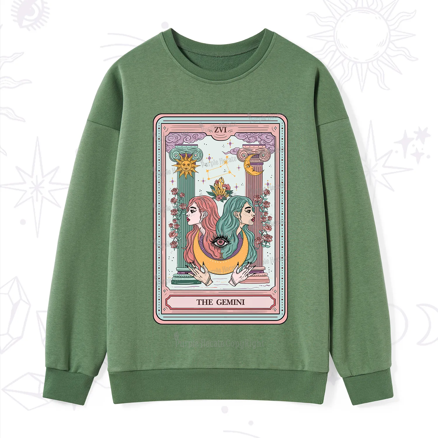 Purplehecate The Gemini Goddess Tarot Sweatshirt