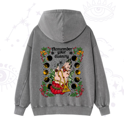 Purplehecate Christmas Remember Your Divinity Washed Hoodie