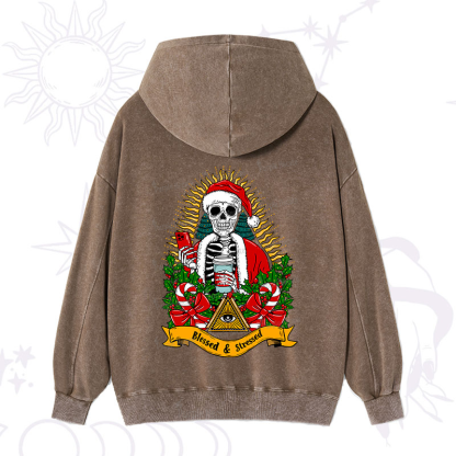 Purplehecate Christmas Blessed And Stressed Washed Hoodie