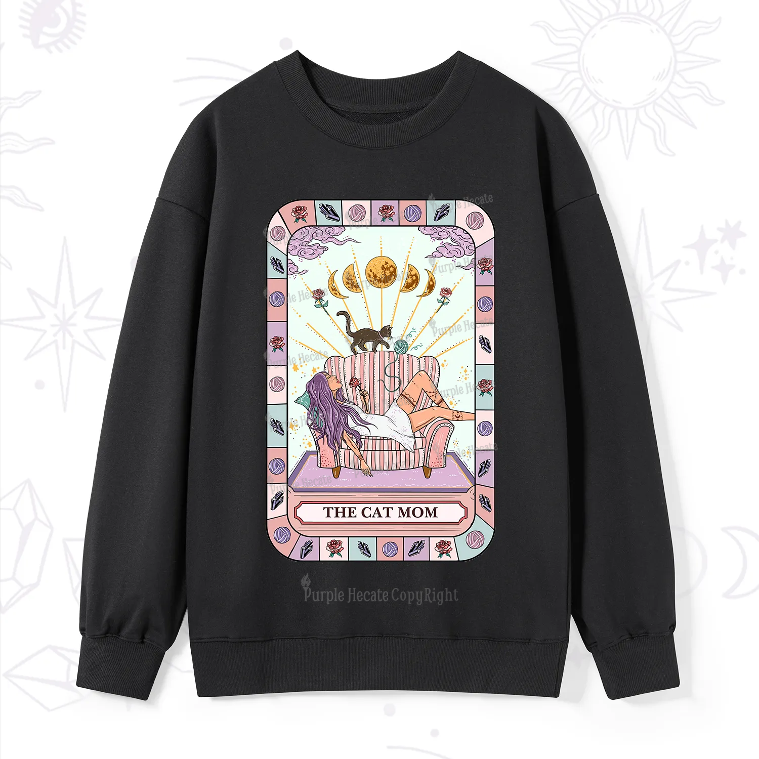 Purplehecate The Chill Cat Mom Sweatshirt