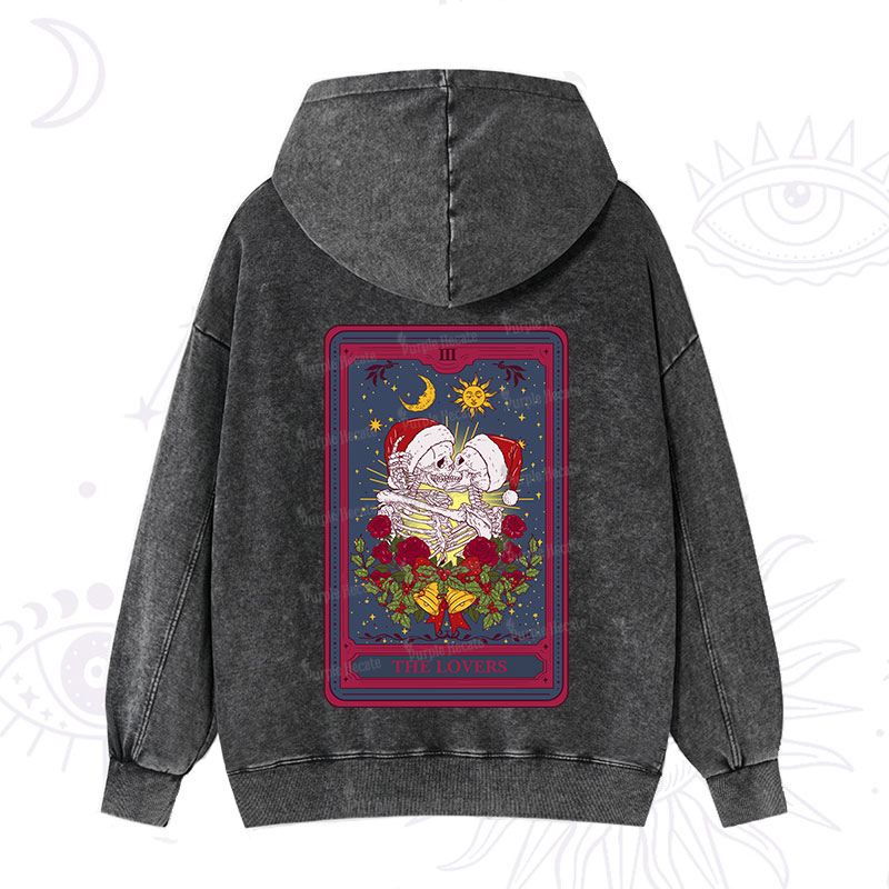 Purplehecate Christmas The Lovers Tarot Washed Hoodie