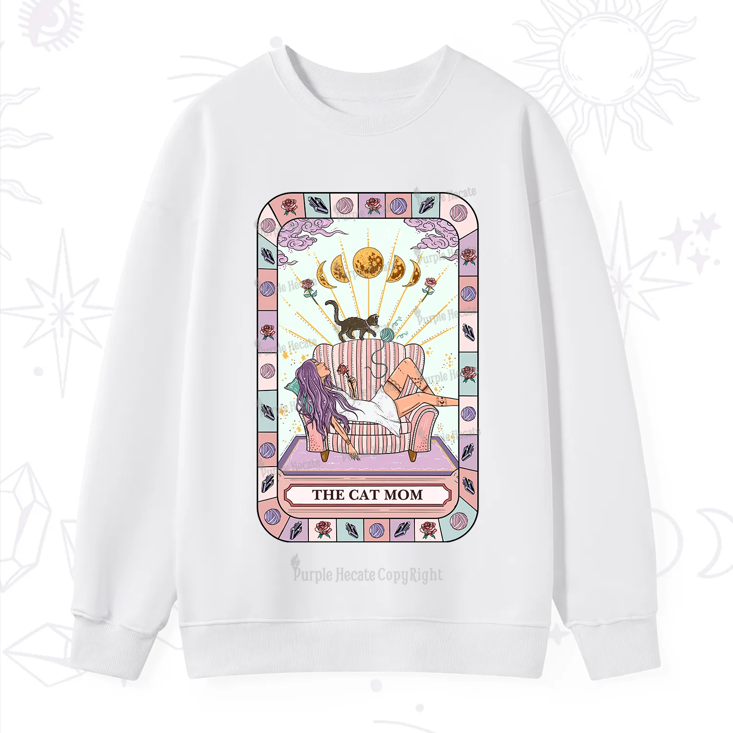 Purplehecate The Chill Cat Mom Sweatshirt