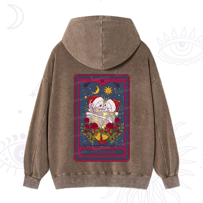 Purplehecate Christmas The Lovers Tarot Washed Hoodie