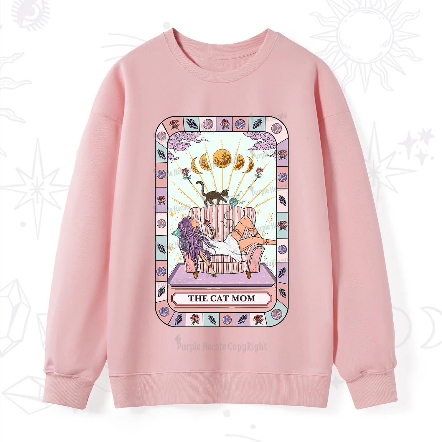Purplehecate The Chill Cat Mom Sweatshirt