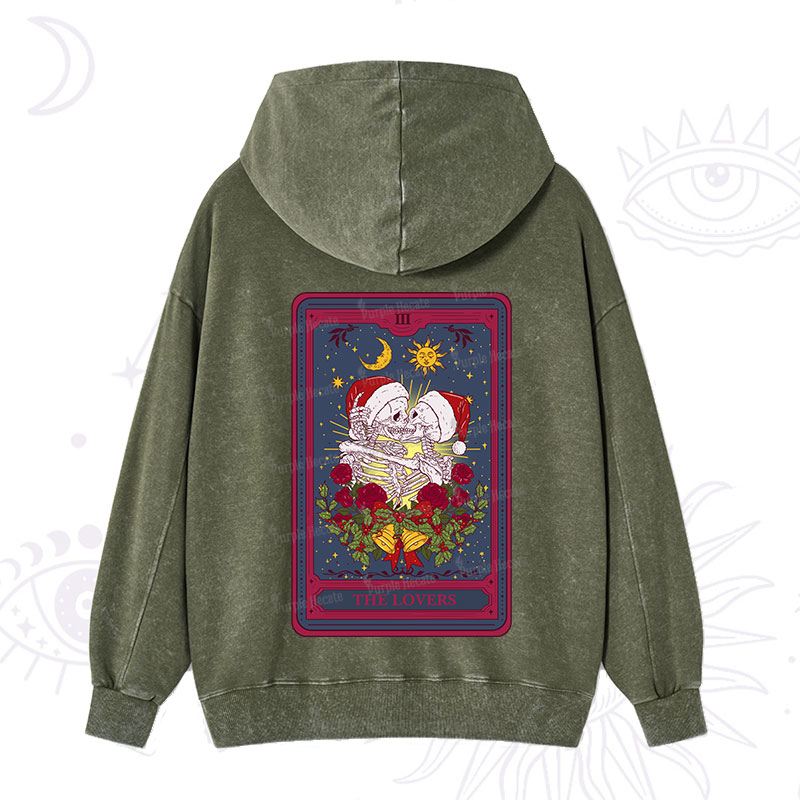 Purplehecate Christmas The Lovers Tarot Washed Hoodie