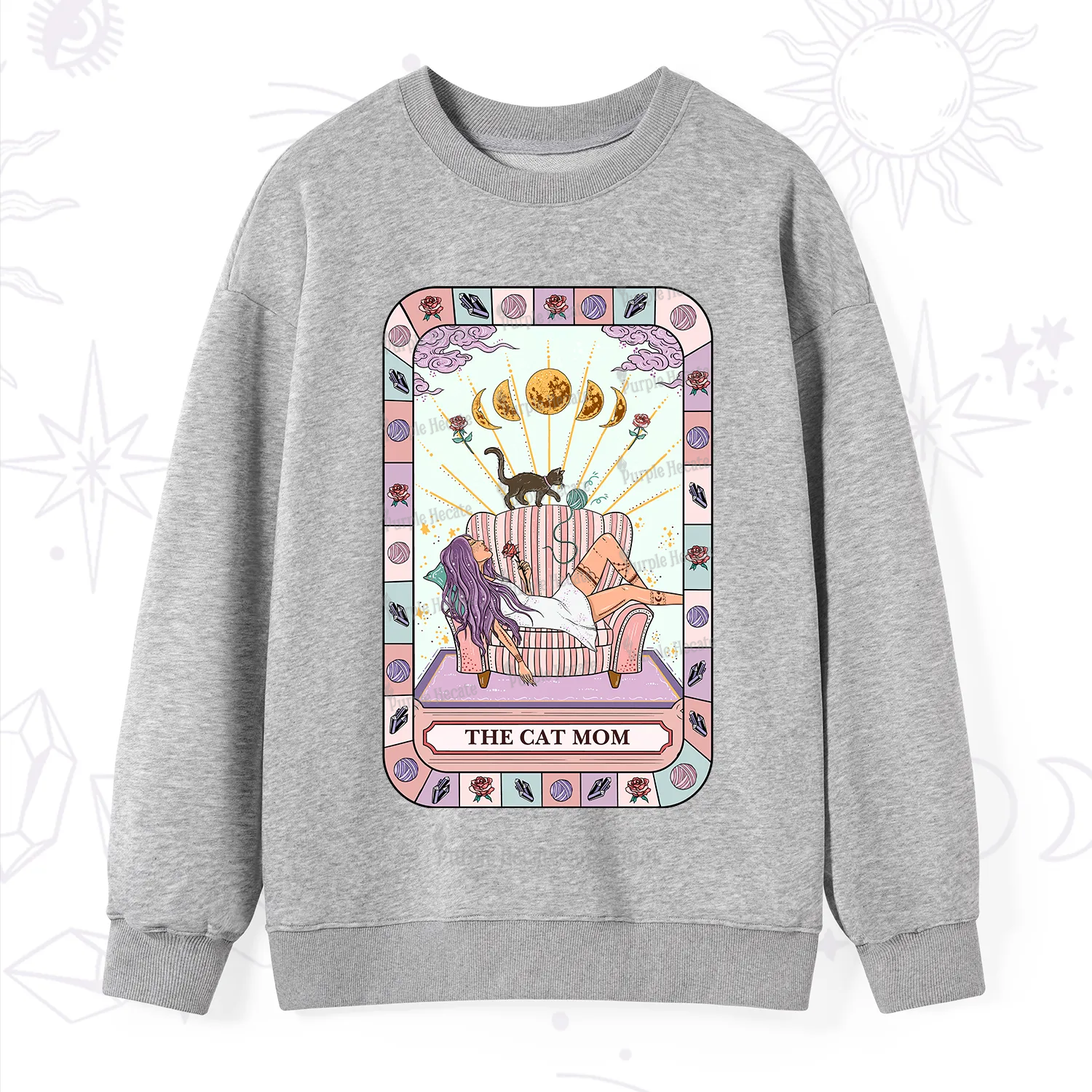 Purplehecate The Chill Cat Mom Sweatshirt