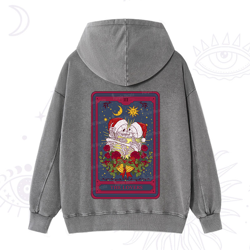 Purplehecate Christmas The Lovers Tarot Washed Hoodie
