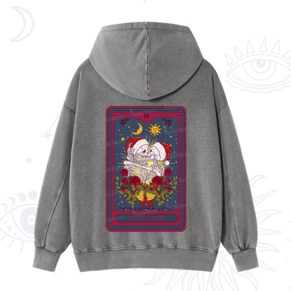 Purplehecate Christmas The Lovers Tarot Washed Hoodie