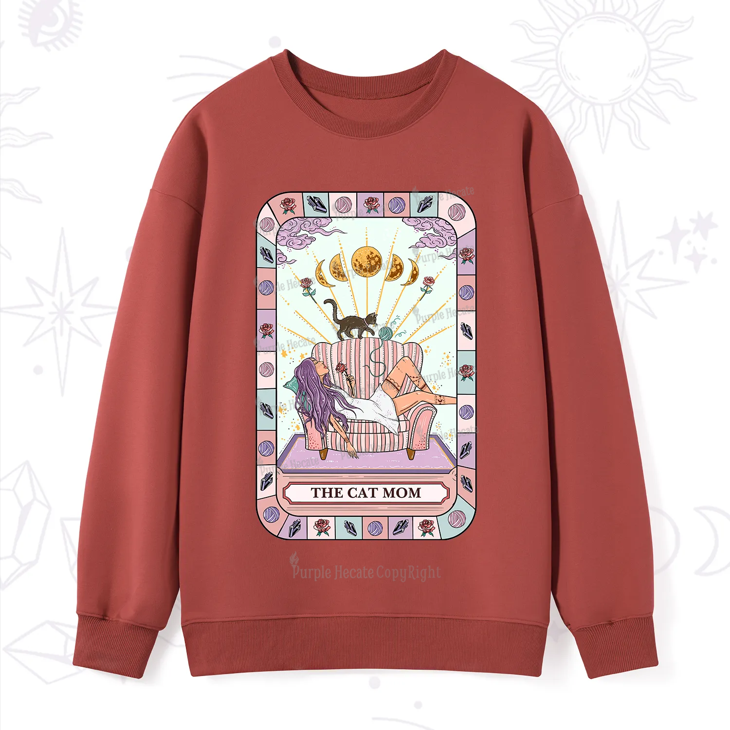 Purplehecate The Chill Cat Mom Sweatshirt