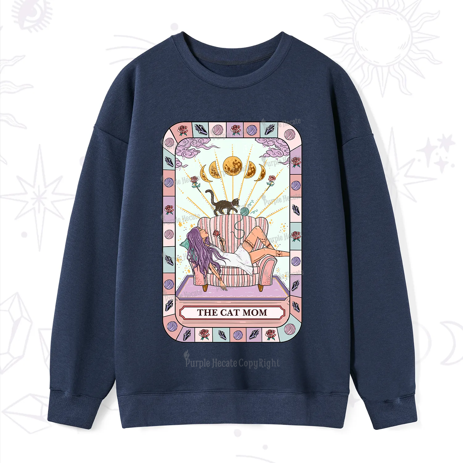 Purplehecate The Chill Cat Mom Sweatshirt